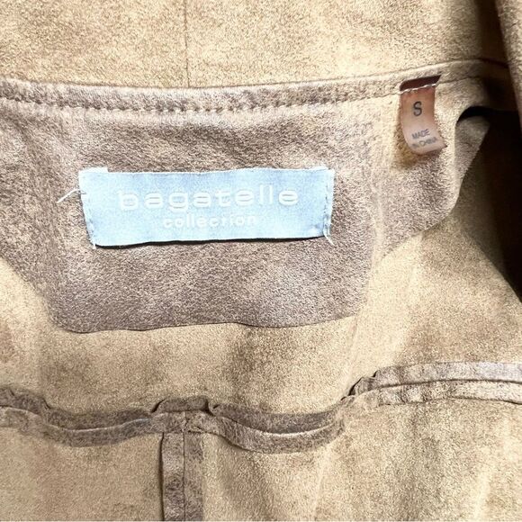 Bagatelle Faux Suede Draped Front Brown Western Jacket Small - Picture 8 of 12